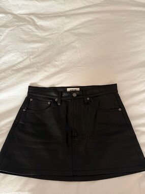 Agolde Black A-Line Mini Skirt